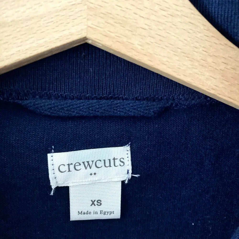 Crewcuts Half Zip Long Sleeve Pullover Cotton Knit Top - Navy Blue - XS